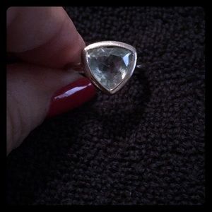 Sterling silver 925 Aquamarine trillion ring